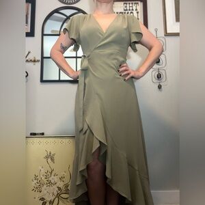 Altar'd State Sage Green High Low Dress